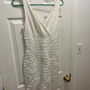 Express White Textured Mini Dress